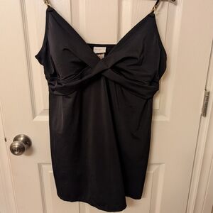Jaclyn Smith Black One Piece Tankini Bathing Suit Size 20